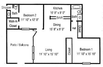2 Bedroom B1 147 floor plan